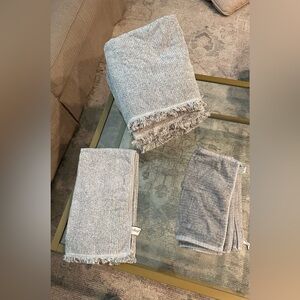 Eco-melange grey bath towel (4), hand towel (2), wash cloth (5) set